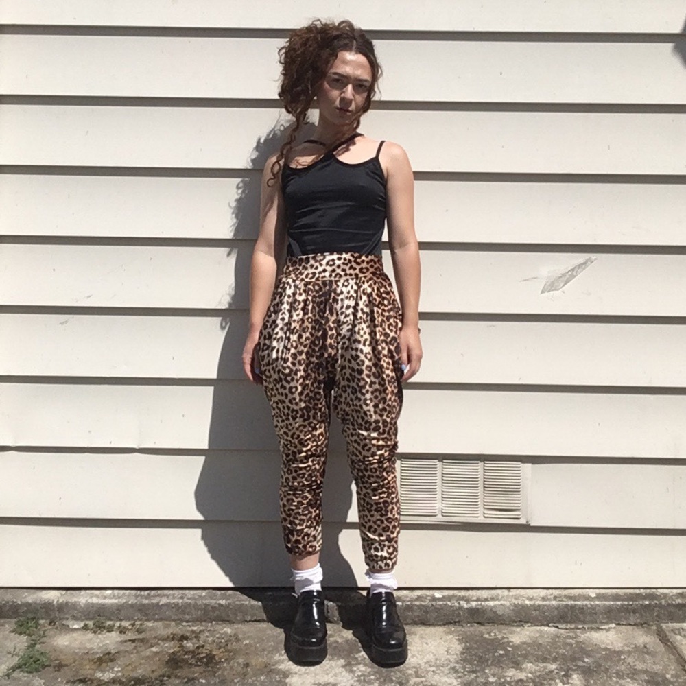 VELVET LEOPARD HAREM PANTS